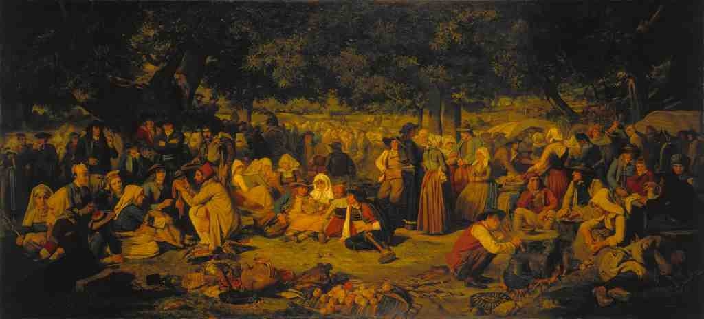 Pierre Charles Poussin Pardon Day in Brittany A4 Photo Print