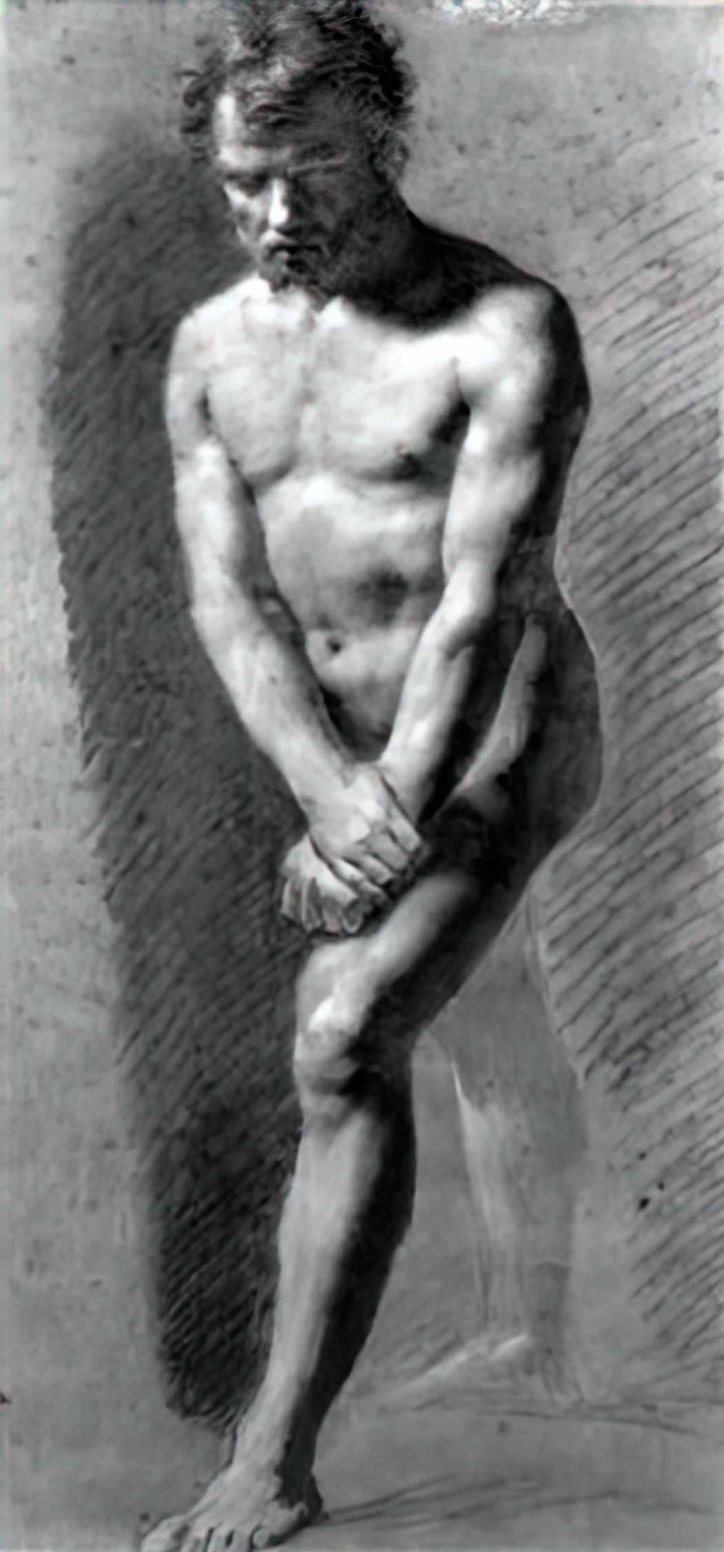 Pierre Paul Prud hon male nude grasping his wrists Art A4 Photo Print