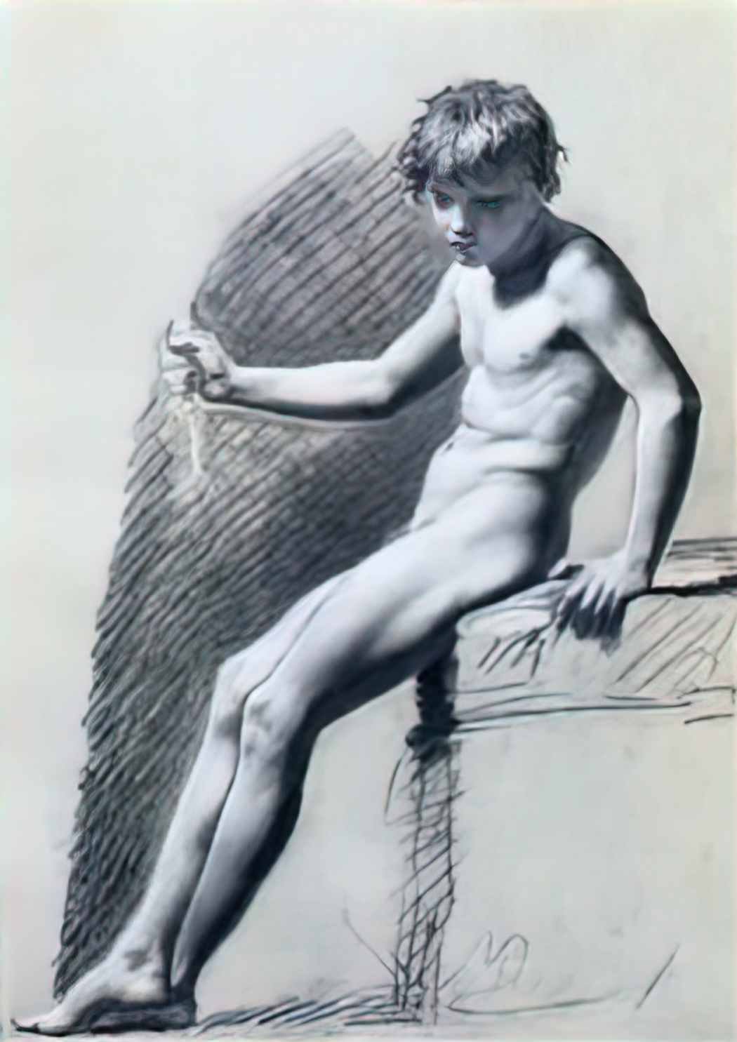 Pierre Paul Prud hon seated nude figure Art A4 Photo Print