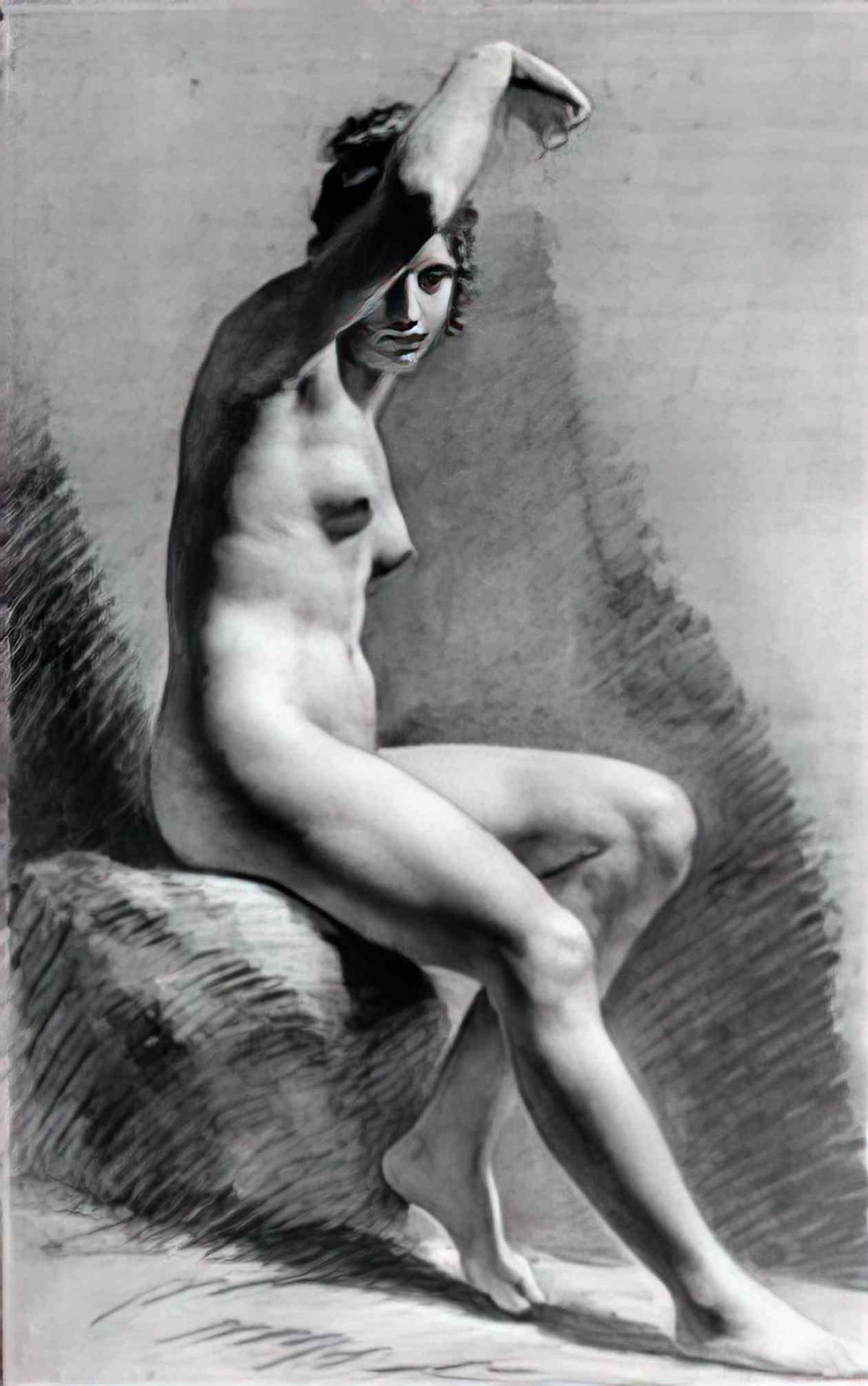 Pierre Paul Prud'hon female nude raising her arm Art A4 Photo Print