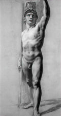 Pierre Paul Prud'hon male nude raising his arm Art A4 Photo Print