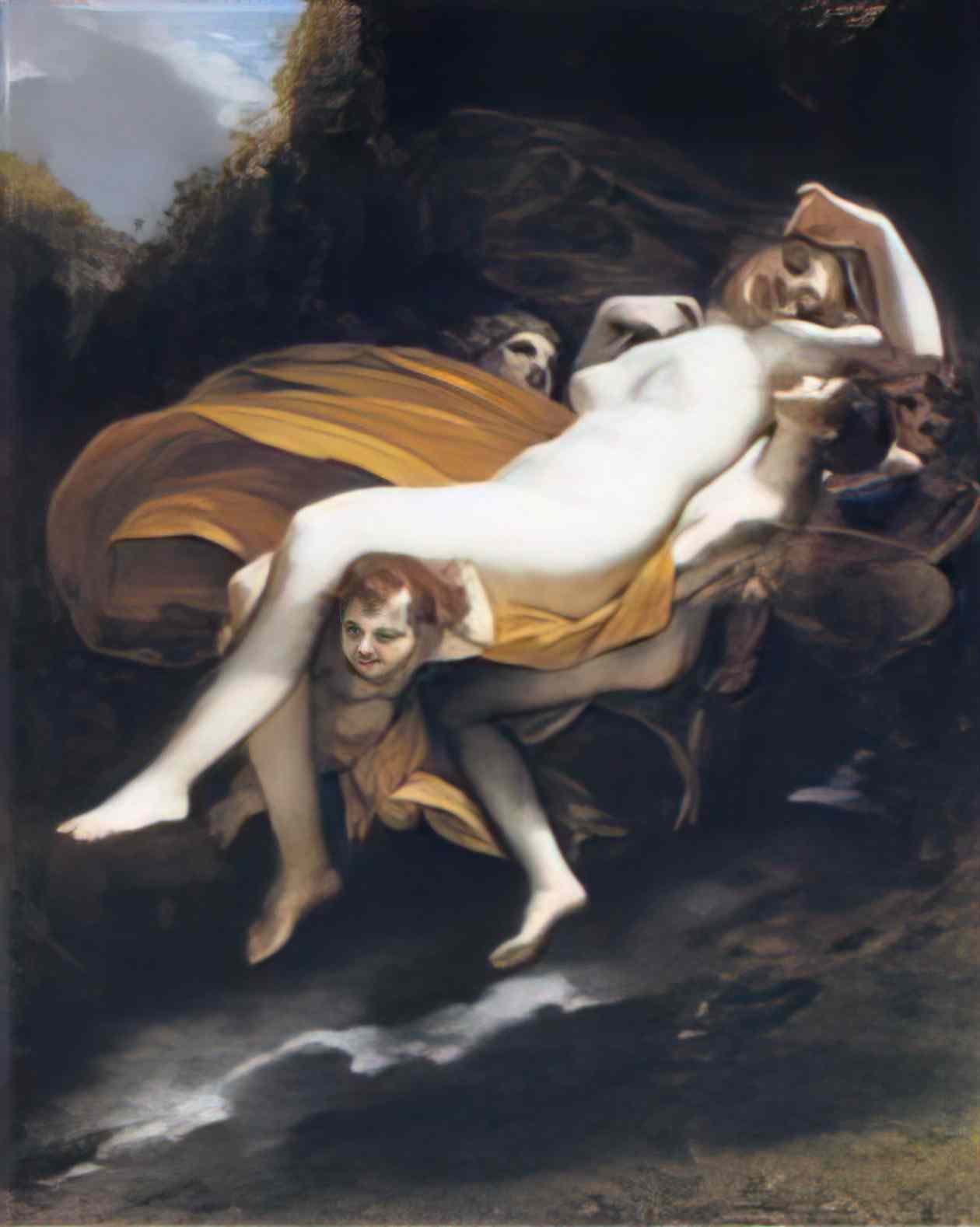 Pierre Paul Prud'hon psyche transported to heaven Art A4 Photo Print