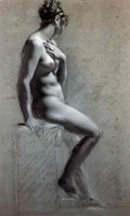 Pierre Paul Prud'hon seated female nude 1 Art A4 Photo Print