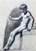 Pierre Paul Prud'hon seated nude figure Art A4 Photo Print