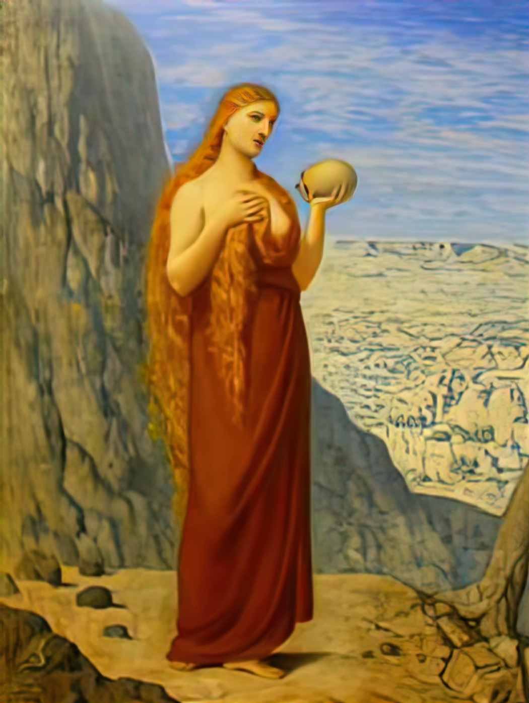 Pierre Puvis de Chavannes mary magdalene in the desert 1 Art A4 Photo Print