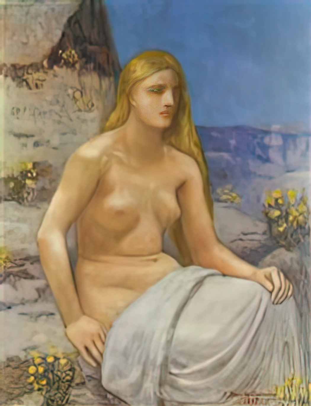 Pierre Puvis de Chavannes the penitent magdalen Art A4 Photo Print