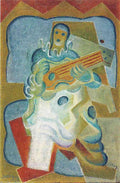 Pierrot Playing Guitar Juan Gris Abstract Art A4 Photo Print