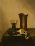 Pieter Claesz a silver beaker a roemer and a peeled lemon 1636 Art A4 Photo Print