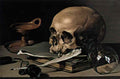 Pieter Claesz still life skull and writing quill 1628 Art A4 Photo Print