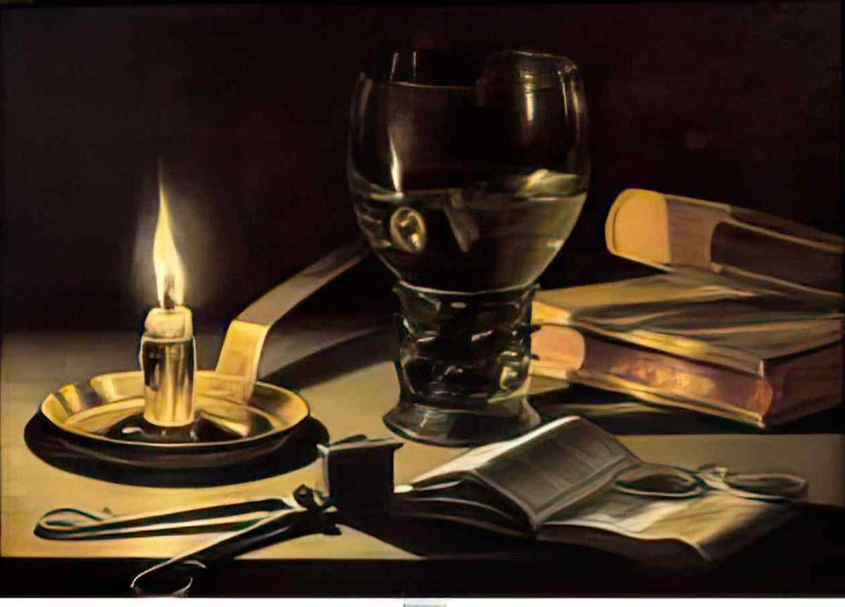 Pieter Claesz still life with a burning candle 1627 Art A4 Photo Print