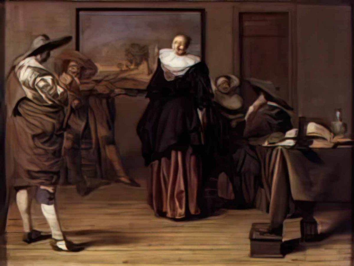 Pieter Codde the dancing lesson 1627 Art A4 Photo Print