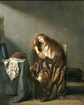 Pieter Codde woman combing her hair 1635 Art A4 Photo Print