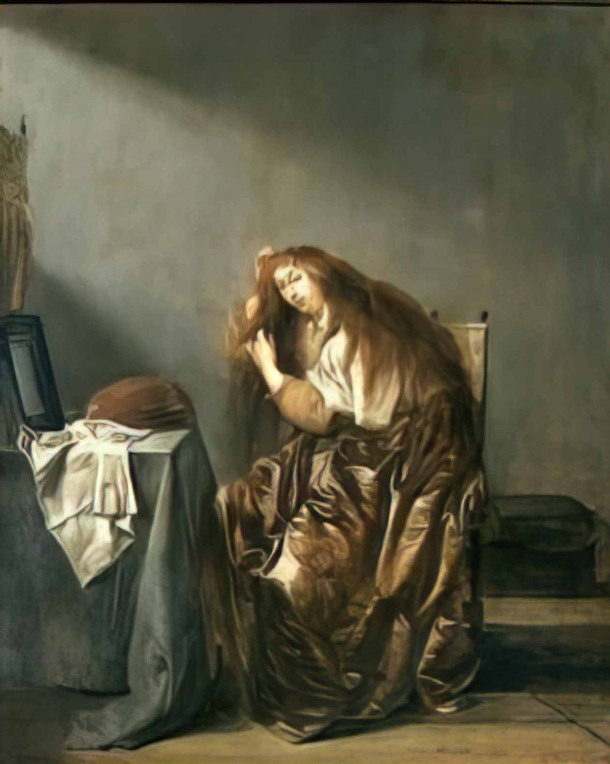 Pieter Codde woman combing her hair 1635 Art A4 Photo Print