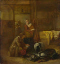 Pieter de Hooch A Man with Dead Birds, and Other Figures, in a Stable A4 Photo Print