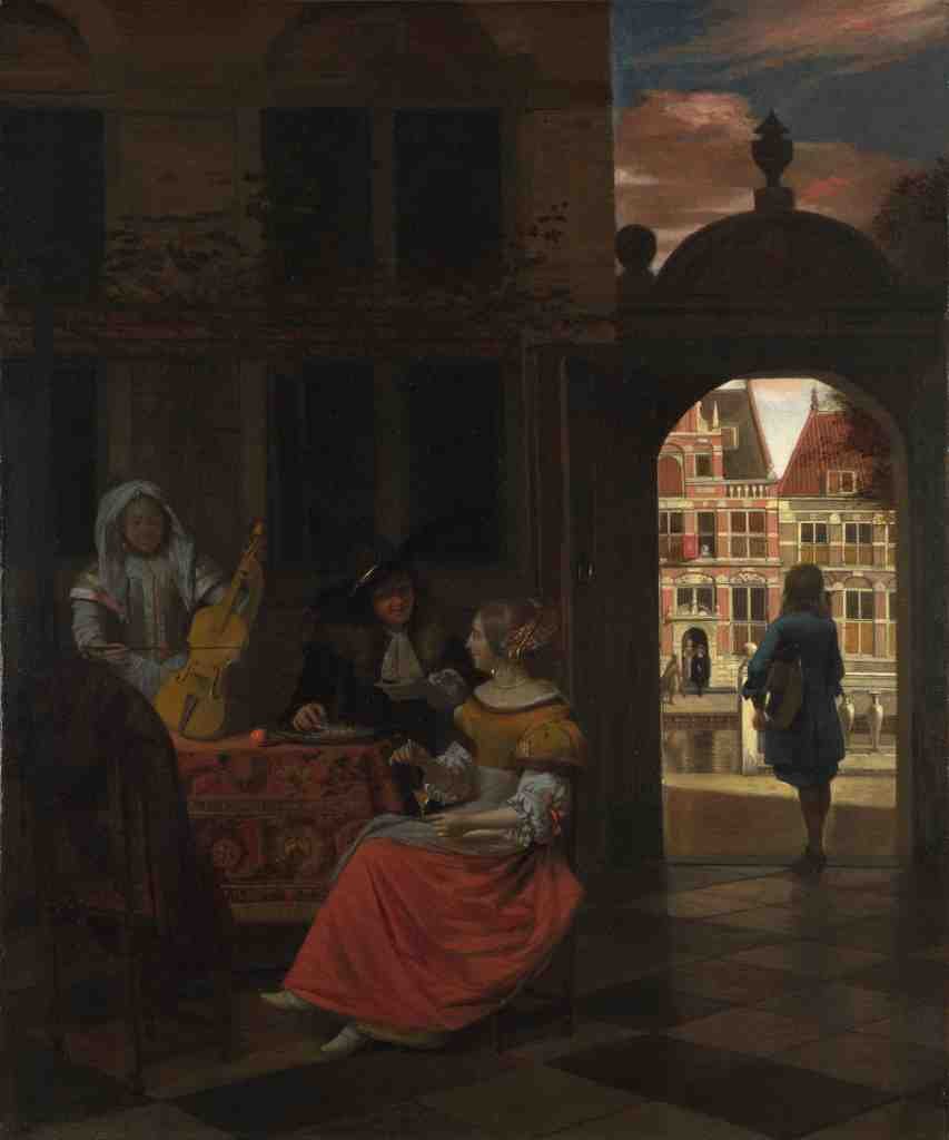 Pieter de Hooch A Musical Party in a Courtyard A4 Photo Print