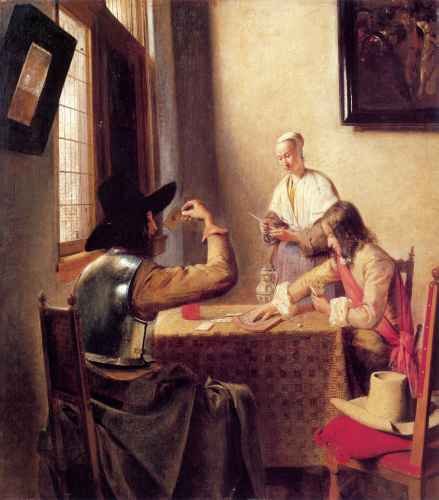 Pieter de Hooch Soldiers Playing Cards A4 Photo Print