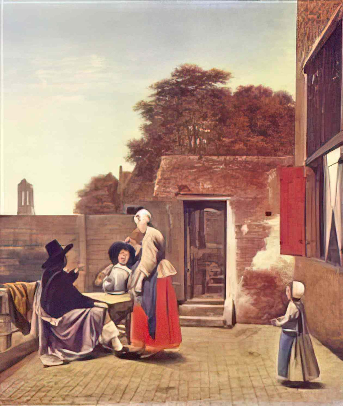 Pieter de Hooch a dutch courtyard Art A4 Photo Print