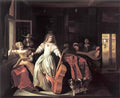 Pieter de Hooch a musical conversation 1674 Art A4 Photo Print