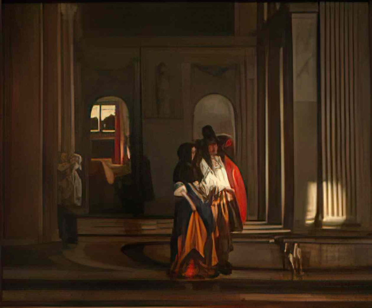 Pieter de Hooch going for the walk Art A4 Photo Print