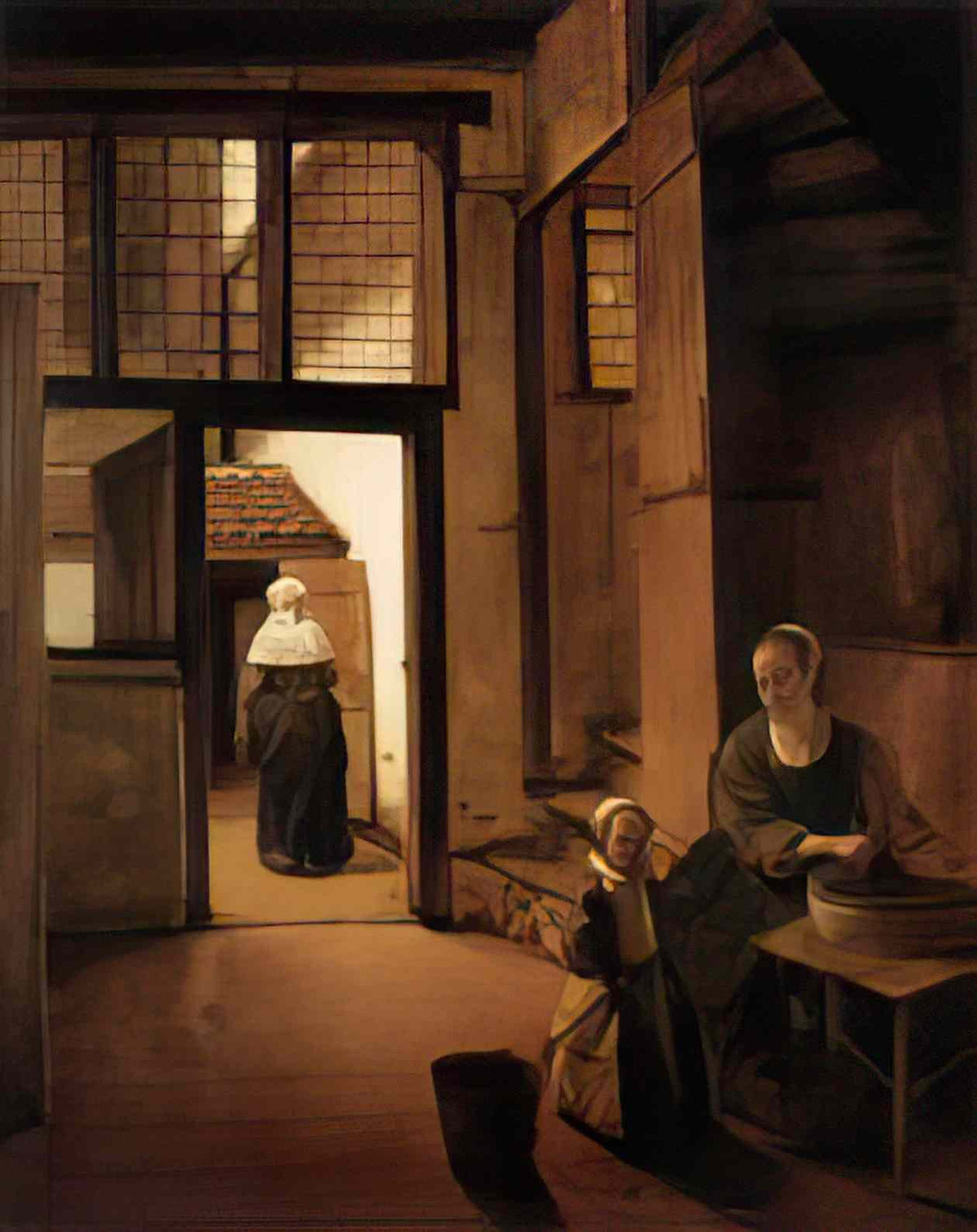 Pieter de Hooch interior of a dutch house Art A4 Photo Print
