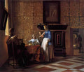 Pieter de Hooch interior with figures Art A4 Photo Print