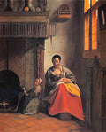 Pieter de Hooch nursing mother Art A4 Photo Print