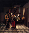 Pieter de Hooch paying the hostess 1658 Art A4 Photo Print