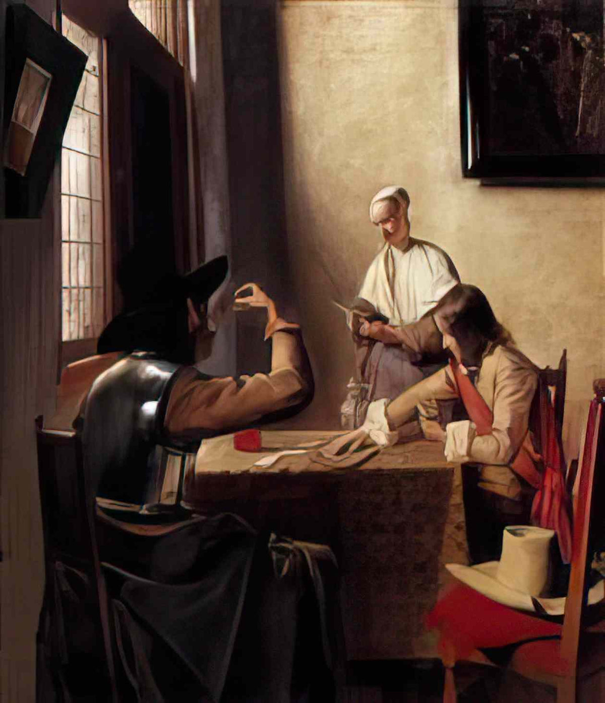 Pieter de Hooch soldiers playing cards Art A4 Photo Print