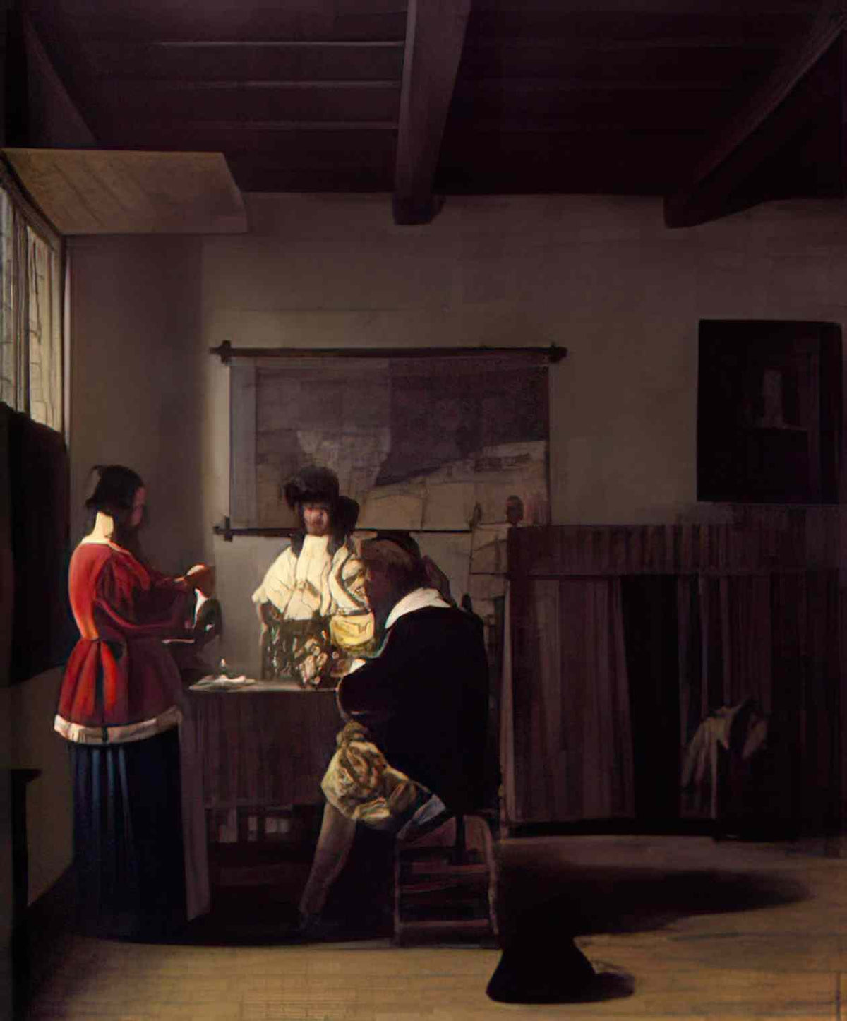Pieter de Hooch the visit Art A4 Photo Print