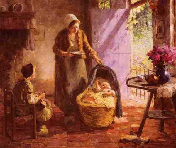 Pieters Evert Feeding The Baby A4 Photo Print