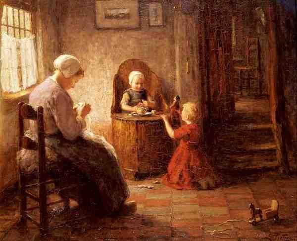 Pieters Evert Mother And Children A4 Photo Print