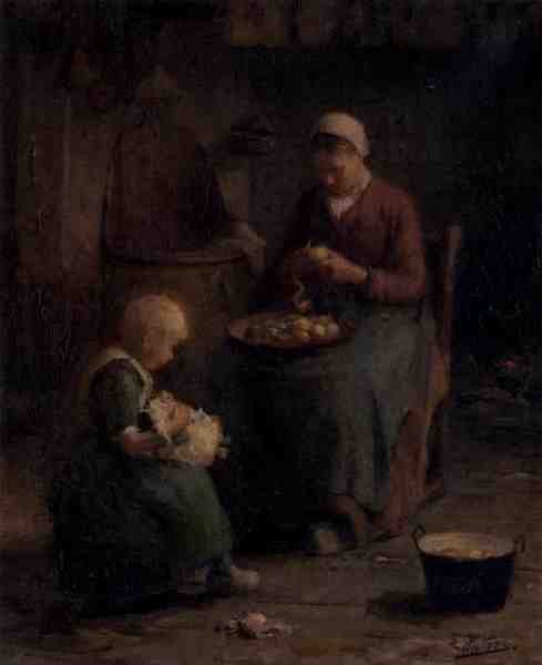 Pieters Evert Mother And Daughter A4 Photo Print