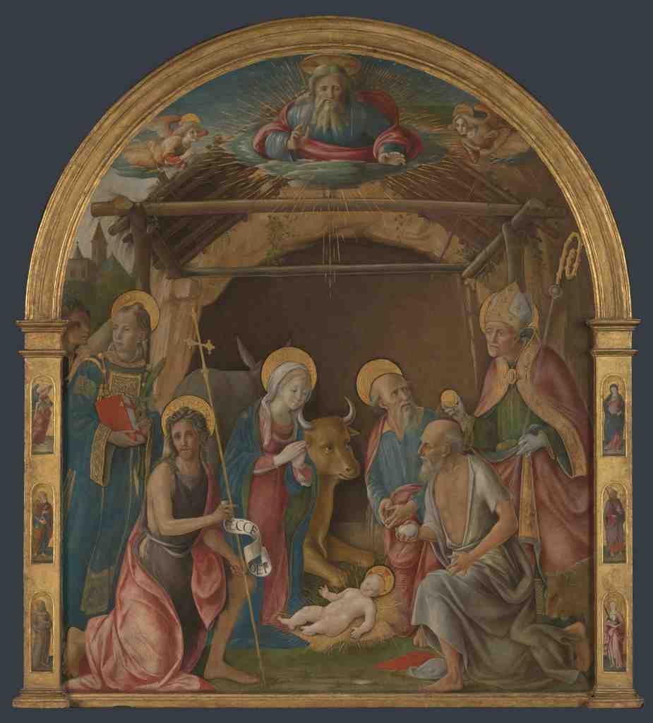 Pietro Orioli The Nativity with Saints A4 Photo Print