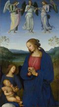 Pietro Perugino The Virgin and Child with an Angel A4 Photo Print