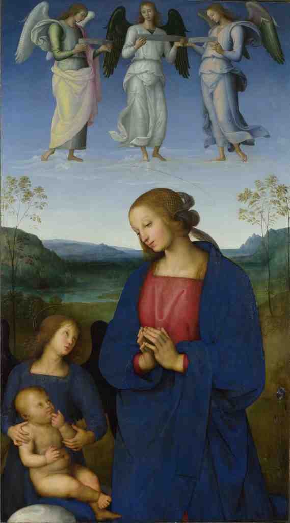 Pietro Perugino The Virgin and Child with an Angel A4 Photo Print