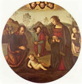 Pietro Perugino birth of christ tondo Art A4 Photo Print