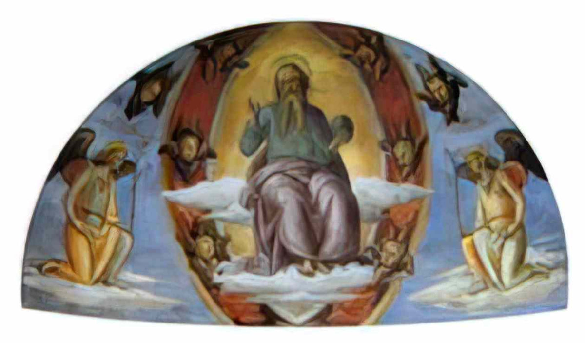 Pietro Perugino lord in glory with angels annunciation Art A4 Photo Print