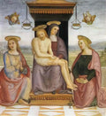 Pietro Perugino pieta between st john and mary magdalene Art A4 Photo Print