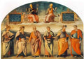 Pietro Perugino prudence and justice with six antique wisemen Art A4 Photo Print