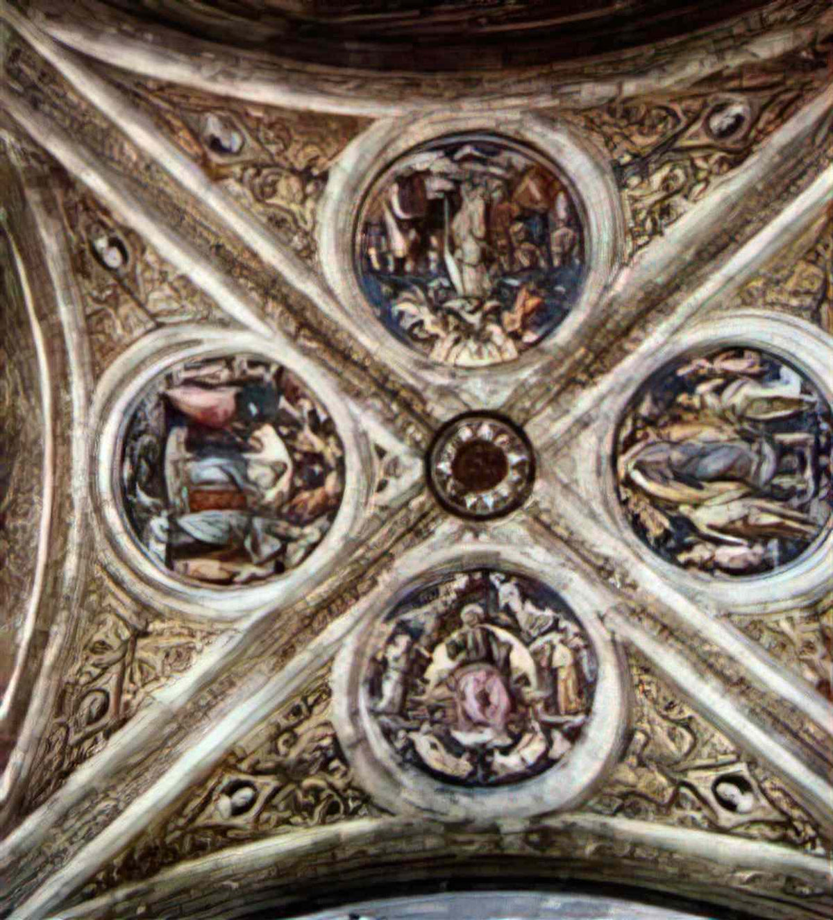 Pietro Perugino the ceiling with four medallions 1508 Art A4 Photo Print