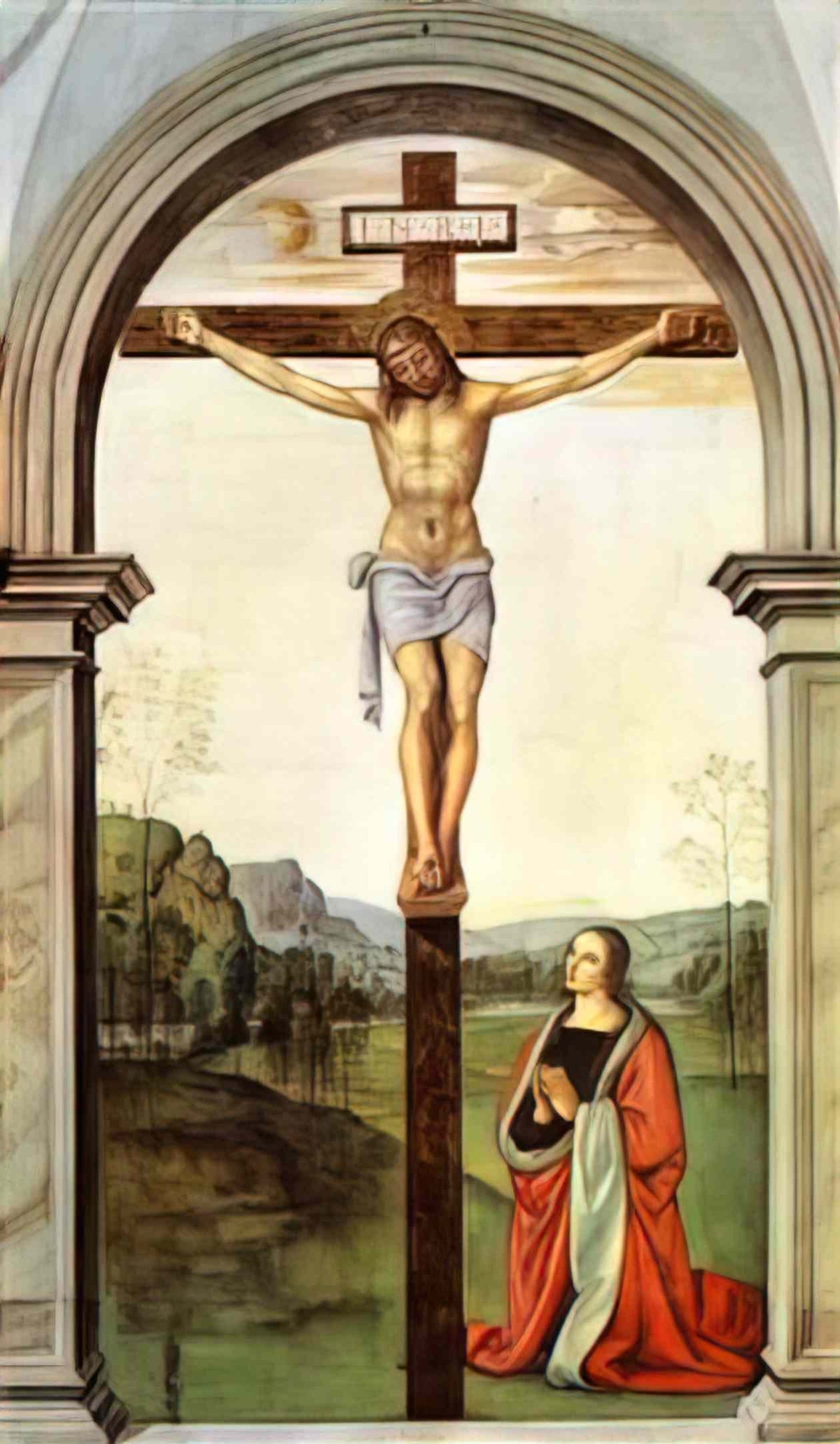 Pietro Perugino the crucifixion 1496 Art A4 Photo Print