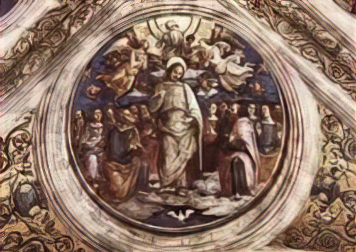Pietro Perugino the holy trinity and the apostles 1508 Art A4 Photo Print