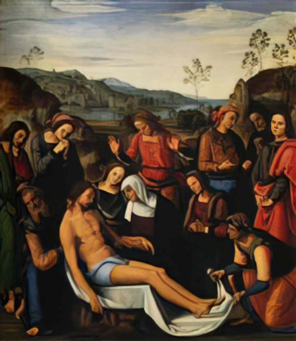 Pietro Perugino the mourning of the dead christ deposition Art A4 Photo Print