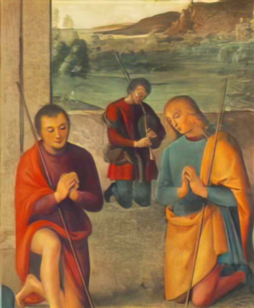 Pietro Perugino the presepio detail 1 Art A4 Photo Print