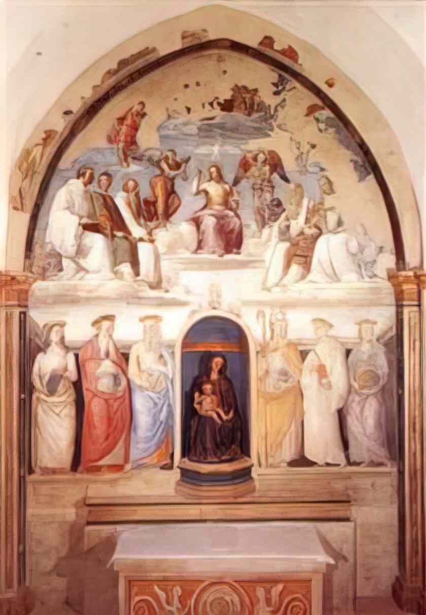 Pietro Perugino trinity and six saints Art A4 Photo Print