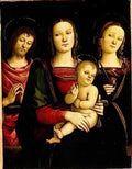 Pietro Perugino virgin and child between sts john the baptist and cat Art A4 Photo Print
