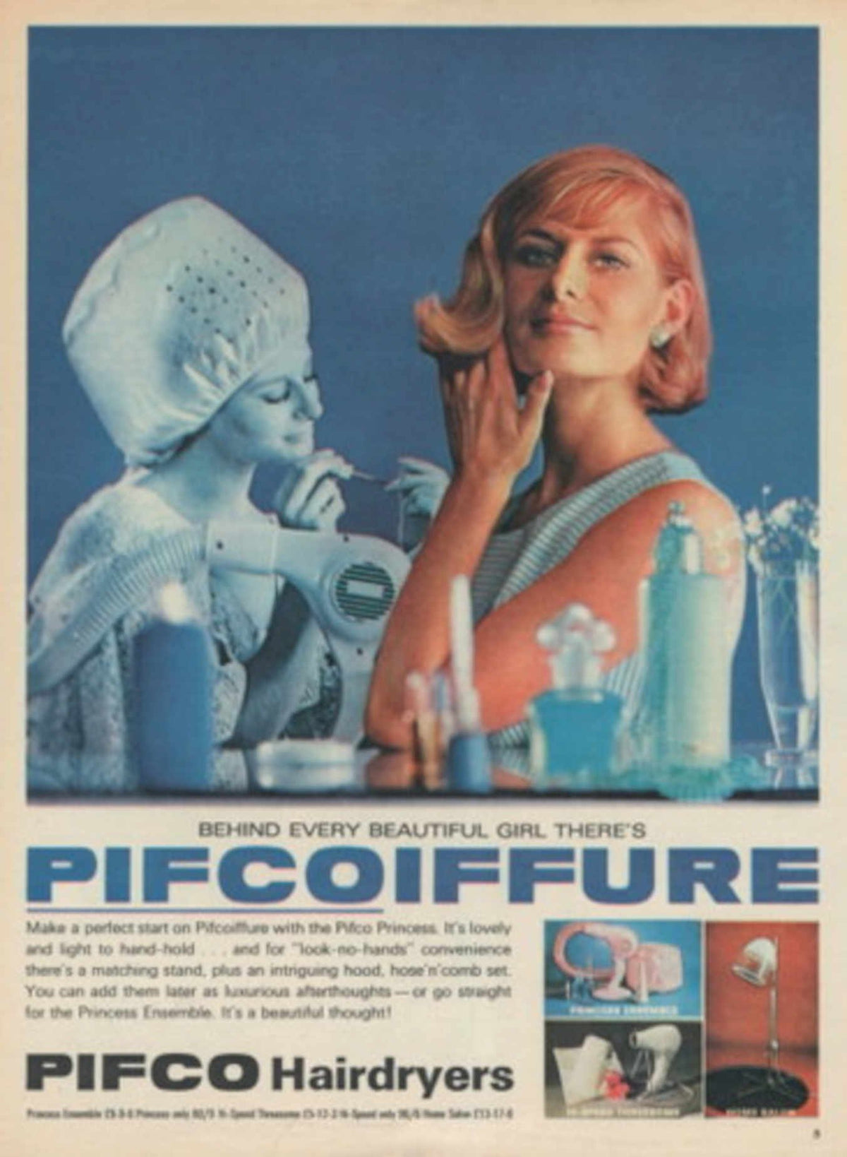 Pifico Hairdryer Ads 1960s Vintage Retro Advert