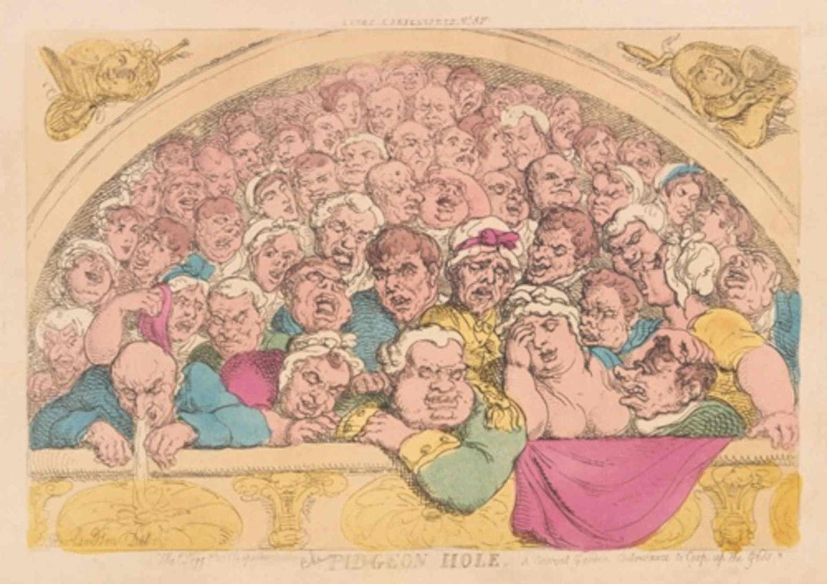 Pigeon Hole Crowd GB Cartoon Vintage Retro Advert Poster