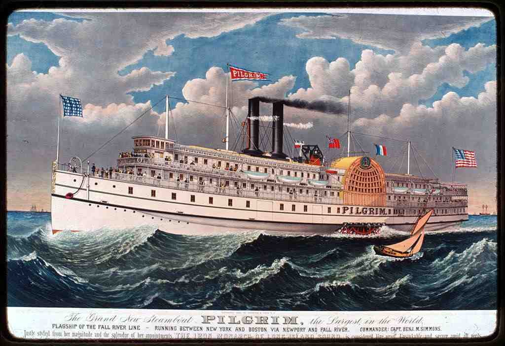 Pilgrim Ship Vintage A4 Photo Print