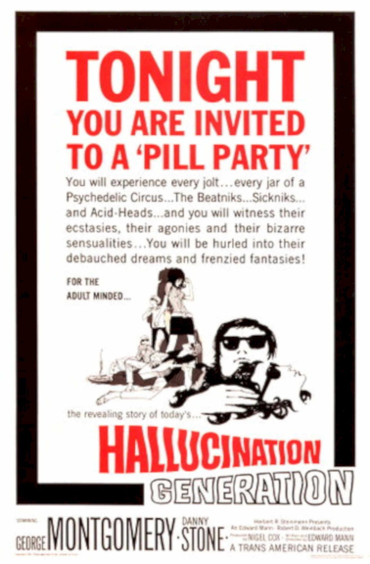 Pill Party Hallucination 1960s Vintage Retro Advert